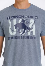 Cinch Mens Cinch Short Sleeve Heather Navy Down Home T Shirt