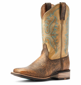 Ariat Womens Ariat Olena Bronze Tooled Western Wide Square Cowboy Boot