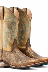 Ariat Womens Ariat Olena Bronze Tooled Western Wide Square Cowboy Boot