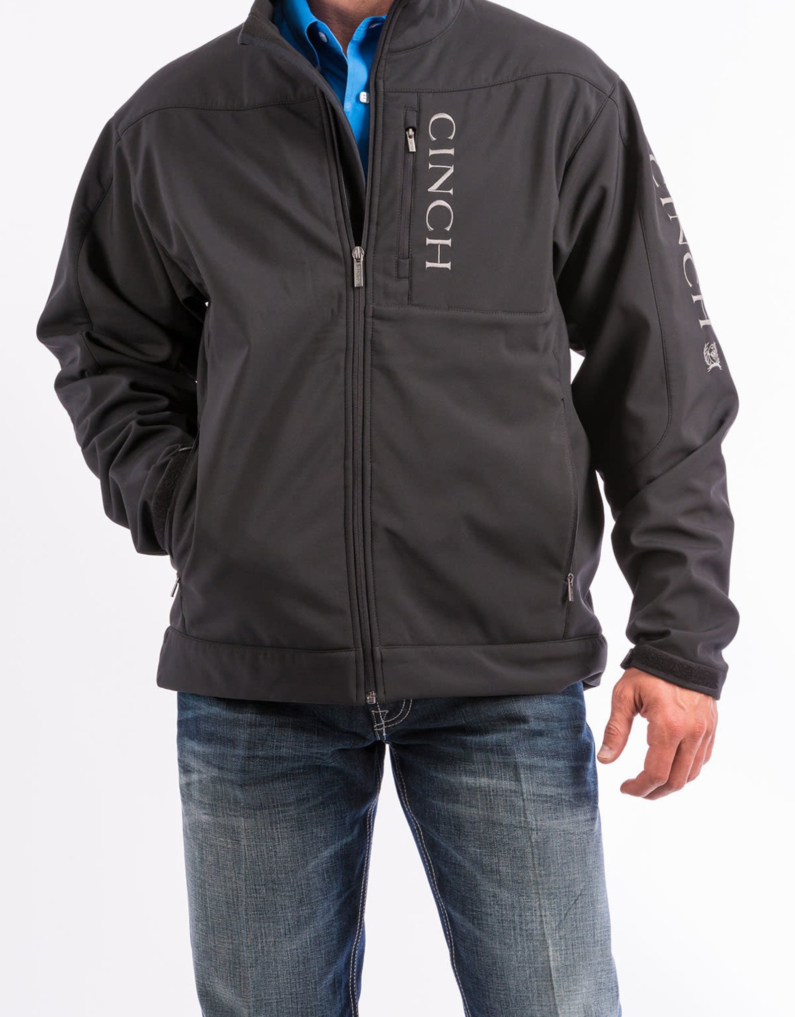 Cinch Mens Cinch Concealed Carry Bonded Jacket Black and Silver Logo