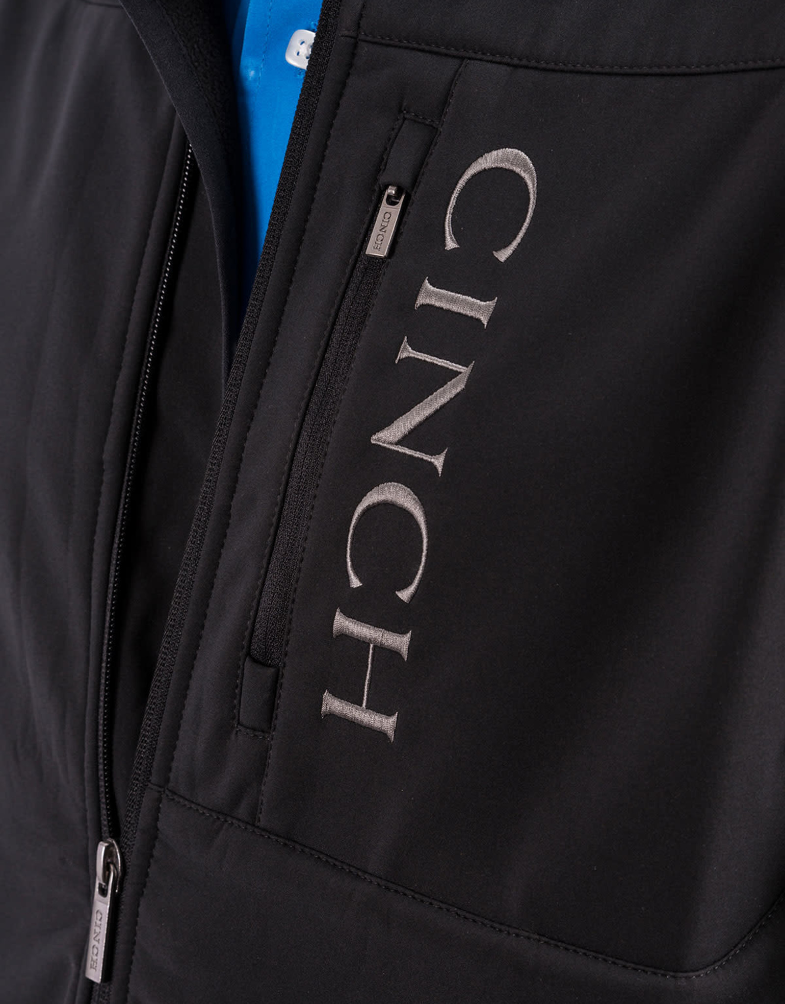 Cinch Mens Cinch Concealed Carry Bonded Jacket Black and Silver Logo