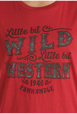 Womens Panhandle Little Bit Wild Little Bit Western Red T-Shirt