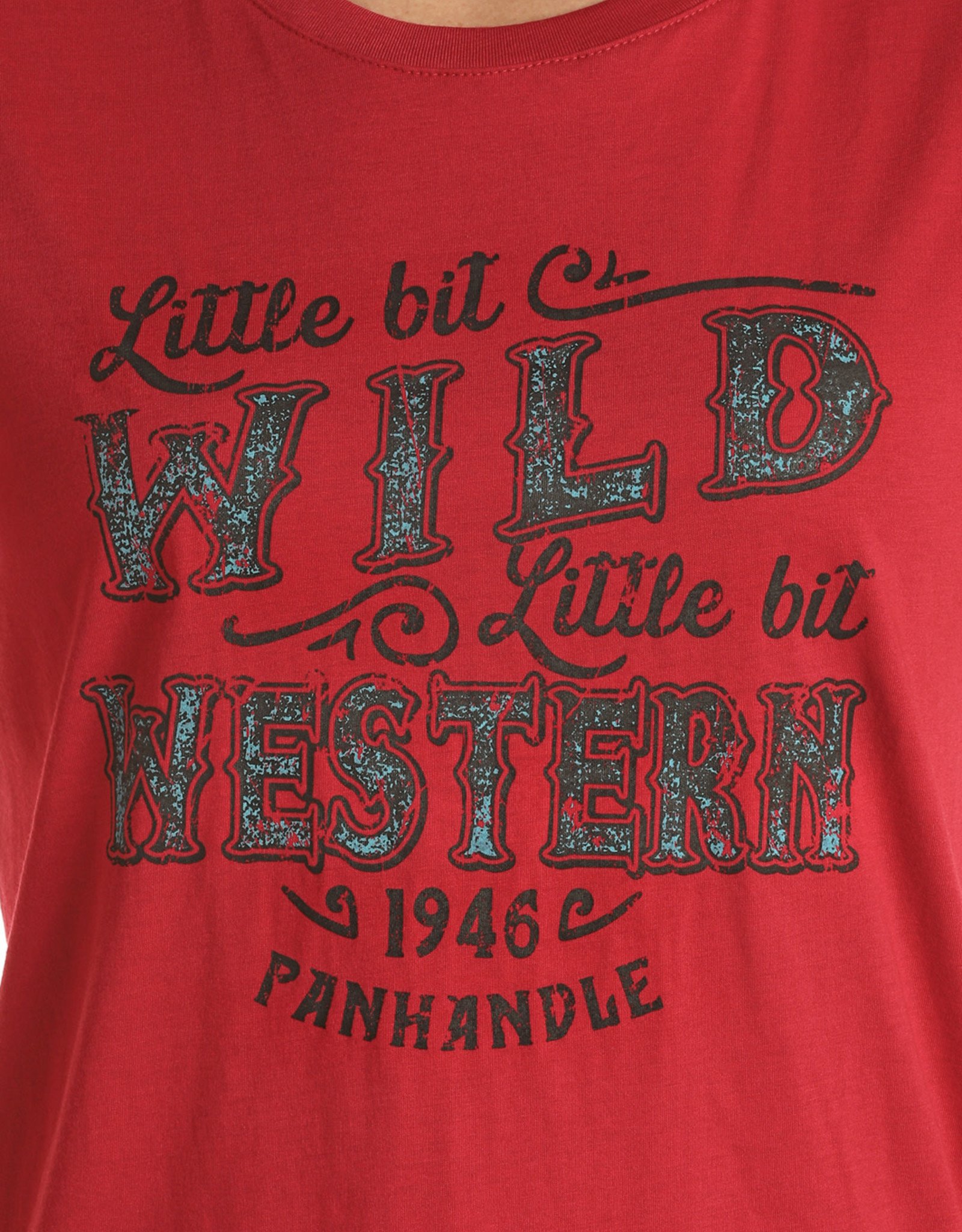 Womens Panhandle Little Bit Wild Little Bit Western Red T-Shirt