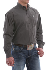 Cinch Mens Cinch Stretch Long Sleeve Button Brown Mini Square Print Shirt