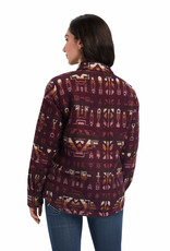 Ariat Ariat Womens Quilted Burgundy Aztec Shacket Shirt Jacket