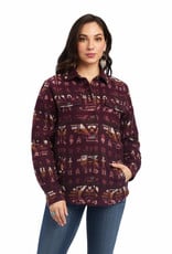 Ariat Ariat Womens Quilted Burgundy Aztec Shacket Shirt Jacket