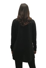 Womens Long Sleeve Black  Waffle Shirt