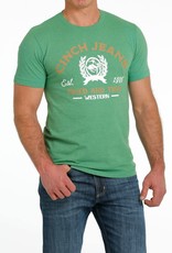 Cinch Mens Cinch Short Sleeve Heather Green Tried And True Screen Print T Shirt