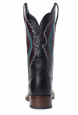 Ariat Womens Ariat Prime Time  Bantamweight Black Turquoise Embroidery Western  Cowboy Boot