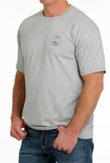 Cinch Mens Cinch Short Sleeve Heather Grey Genuine Quality Back Screen Print T Shirt