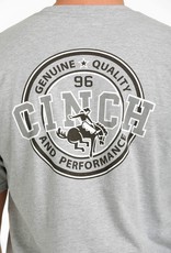 Cinch Mens Cinch Short Sleeve Heather Grey Genuine Quality Back Screen Print T Shirt
