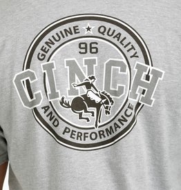 Cinch Mens Cinch Short Sleeve Heather Grey Genuine Quality Back Screen Print T Shirt