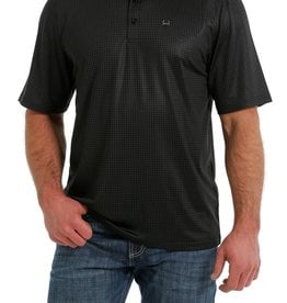 Cinch Mens Cinch Arenaflex Short Sleeve Black Print Polo Shirt