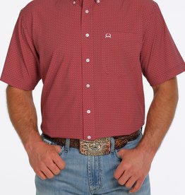 Cinch Cinch Men'sArena Flex Red Print Short Sleeve Shirt