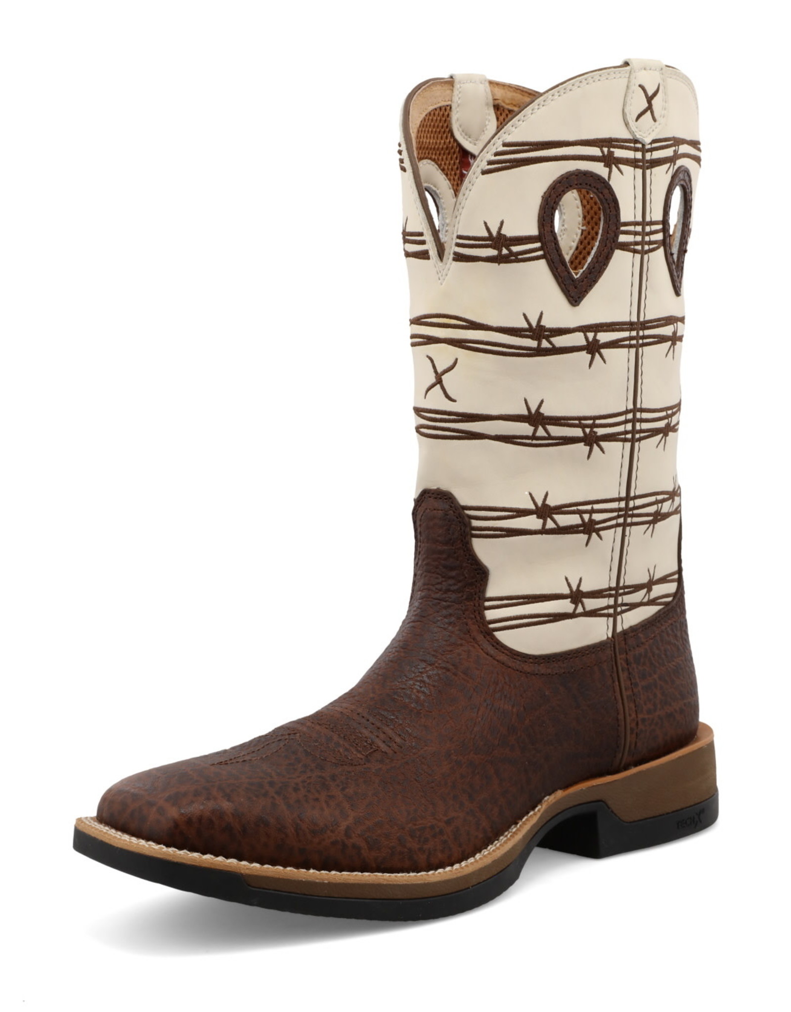 Mens  12" Tech X Twisted X Brown Elephant Print Western Cowboy Boot