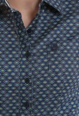 Cinch Womens Cinch Long Sleeve Navy Print Western Button Shirt