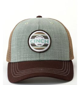 Cinch Cinch Heather Green and Tan Circle Patch Trucker Ball Cap