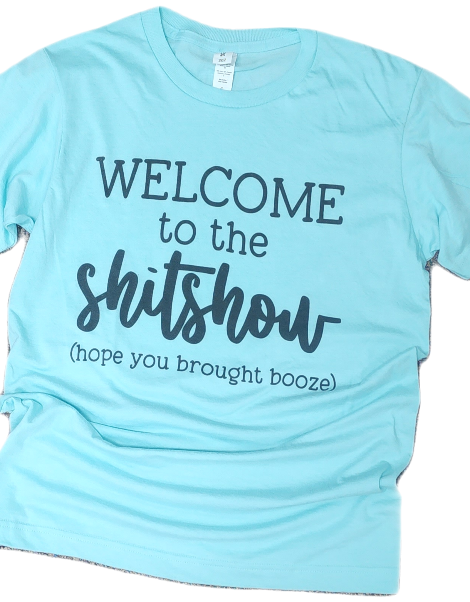 Womens Heather Prizm Ice Blue Welcome To The Shit Show Short Sleeve Shirt