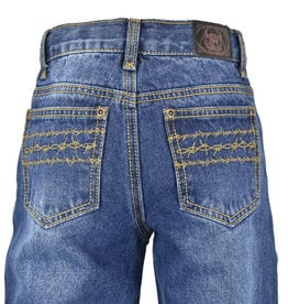 Cowboy Hardware Triple Barbwire Embroidered Pocket Boys Denim Jeans