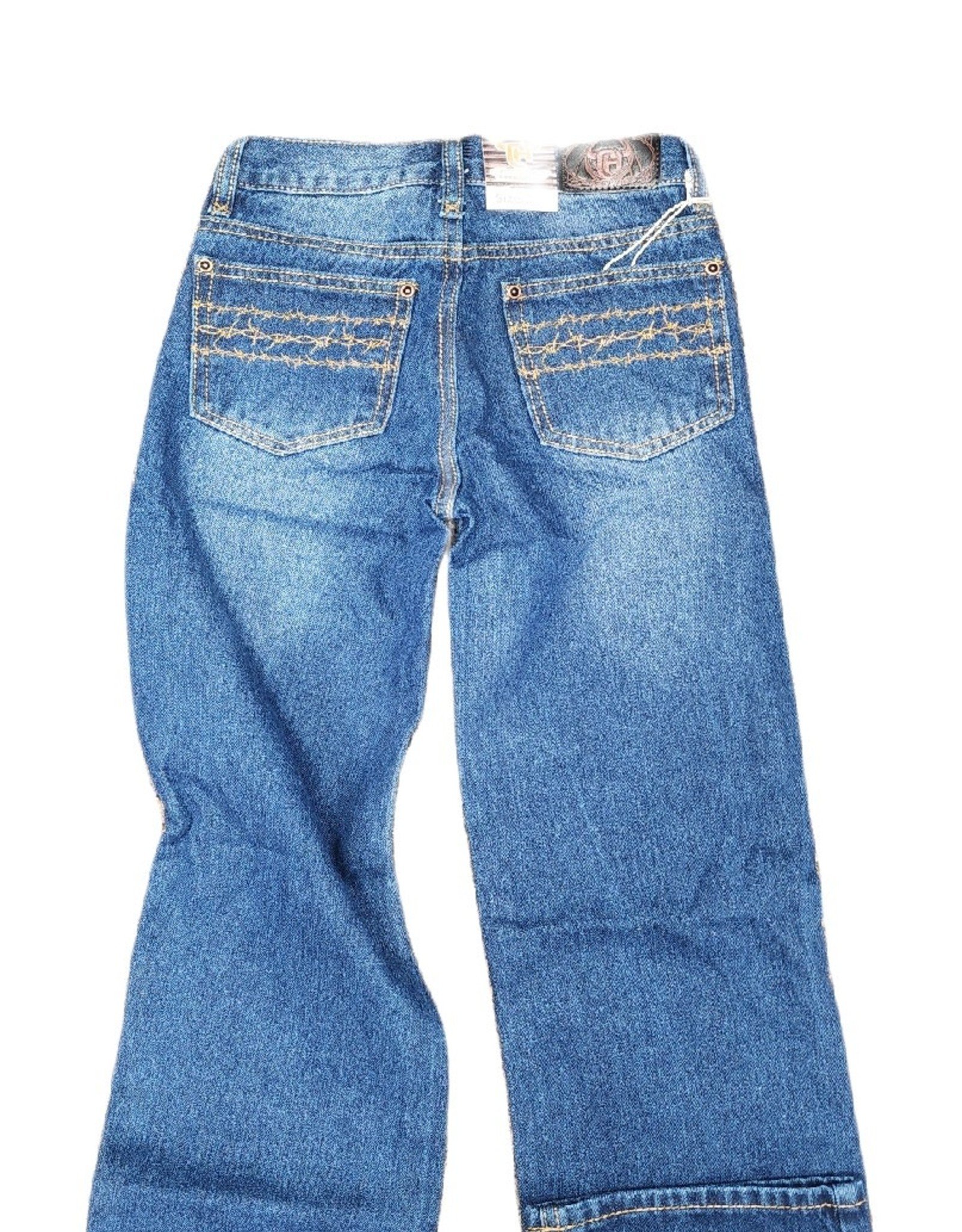 Cowboy Hardware Triple Barbwire Embroidered Pocket Boys Denim Jeans