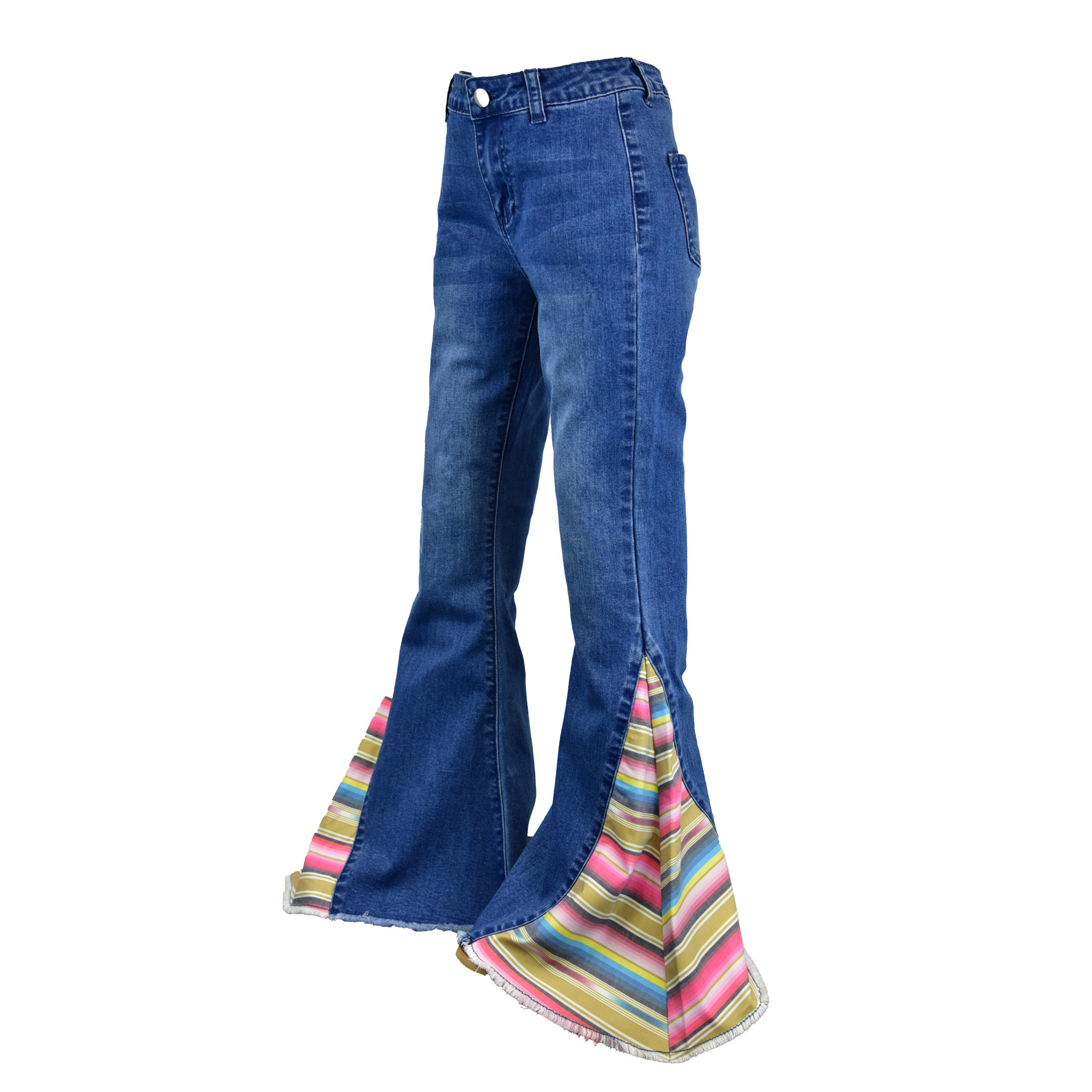 Cowgirl Hardware Girls' Sunrise Serape Bell Bottom Jeans