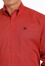 Cinch Mens Cinch Long Sleeve Red Black Print Western Button Down Shirt