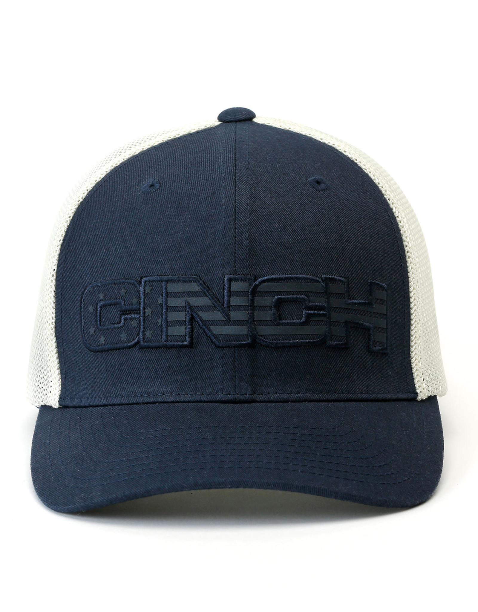 Cinch Mens Cinch Navy Blue Flag Logo Flex Fit Ball Cap