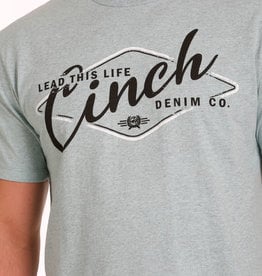 Cinch Mens Cinch Short Sleeve Heather Teal Lead This Life T Shirt