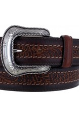 Justin Belt Justin Brown Sheridan Floral Center Leather Western Belt