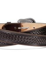 Justin Belt Justin Dark Brown Basket Weave Leather Western Belt