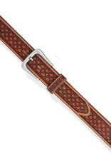 Justin Belt Justin Tan Geo Embossed Leather Western Belt