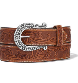 Justin Belt Womens Justin Tan Floral Western Leather Belt and Buckle