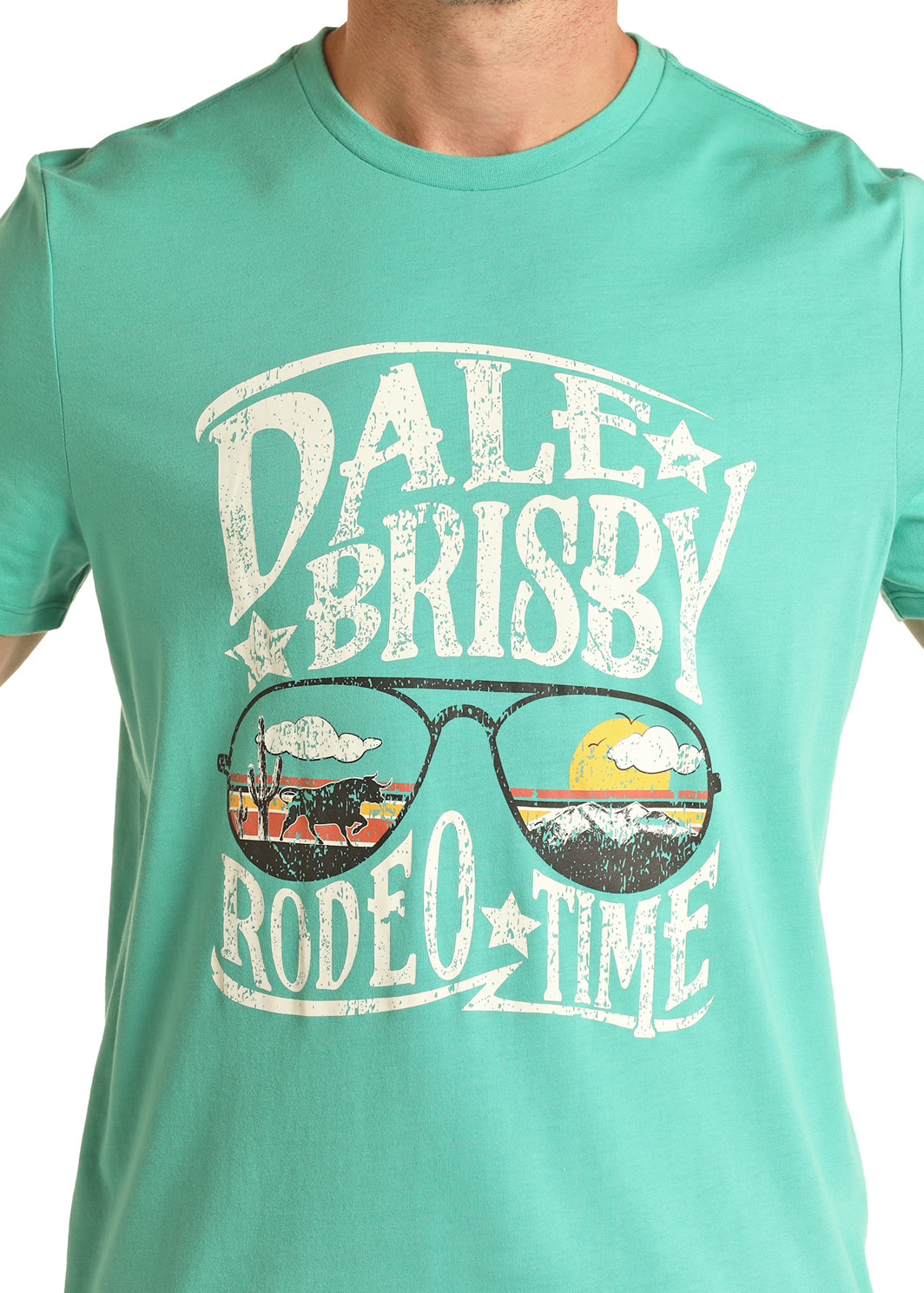 Rock & Roll Denim Turquoise Dale Brisby Rodeo Time Short Sleeve T Shirt Cowpokes Western Shop Rock & Roll Denim Turquoise Dale Brisby Rodeo Time Short Sleeve T Shirt Cowpokes Western Shop