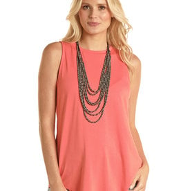 Womens Panhandle Solid Coral Swing Tank Top
