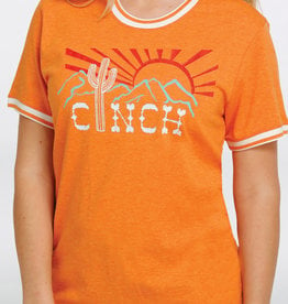 Cinch Womens Cinch Short Sleeve Orange Cactus T Shirt