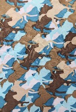 Wild Rag 100% Silk 34.5 x 34.5 Camouflage Blue Horse 12wt