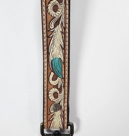 American Darling American Darling Tooled Tan Turquoise Feather Purse Clutch Lanyard Handle