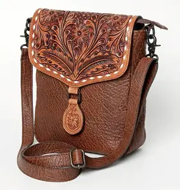 American Darling American Darling Hand Tooled Full Grain Leather Crossbody Purse