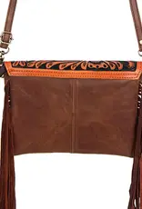 American Darling American Darling Hair On Full Grain Leather Fringe Envelope Crossbody Purse