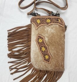 American Darling Messenger Hand Tooled Hair On Full Grain Leather Concealed  Carry Crossbody Purse - Cowpokes Western Shop