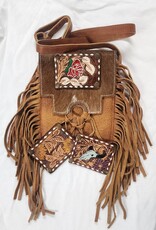 American Darling American Darling Hair On Full Grain Leather Crossbody Purse with Interchangeable Patches