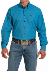 Cinch Mens Cinch Long Sleeve Turquoise Navy Micro Stripe Western Button Down Shirt