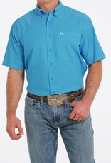 Cinch Mens Cinch ArenaFlex Blue Short Sleeve Western Button Shirt