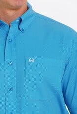 Cinch Mens Cinch ArenaFlex Blue Short Sleeve Western Button Shirt
