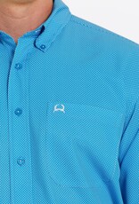 Cinch Mens Cinch ArenaFlex Blue Dot Print Long Sleeve Button Shirt
