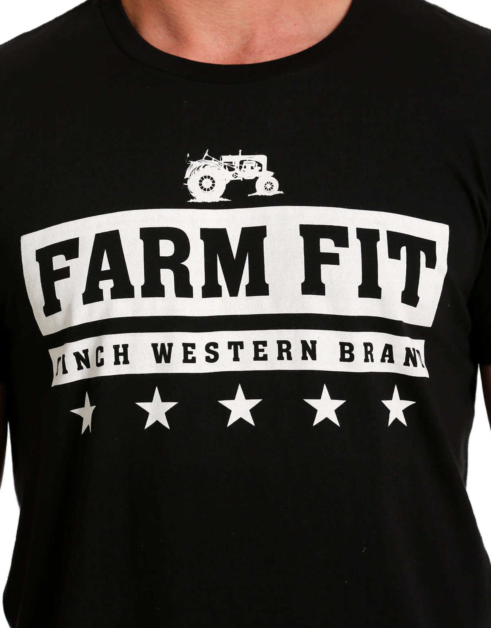 Cinch Mens Cinch Short Sleeve Black Farm Fit T Shirt