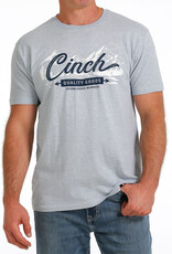 Cinch Mens Cinch Short Sleeve  Heather Light Blue Quality Goods T Shirt