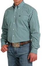 Cinch Mens Cinch Long Sleeve White Green Western Print Button Down Shirt