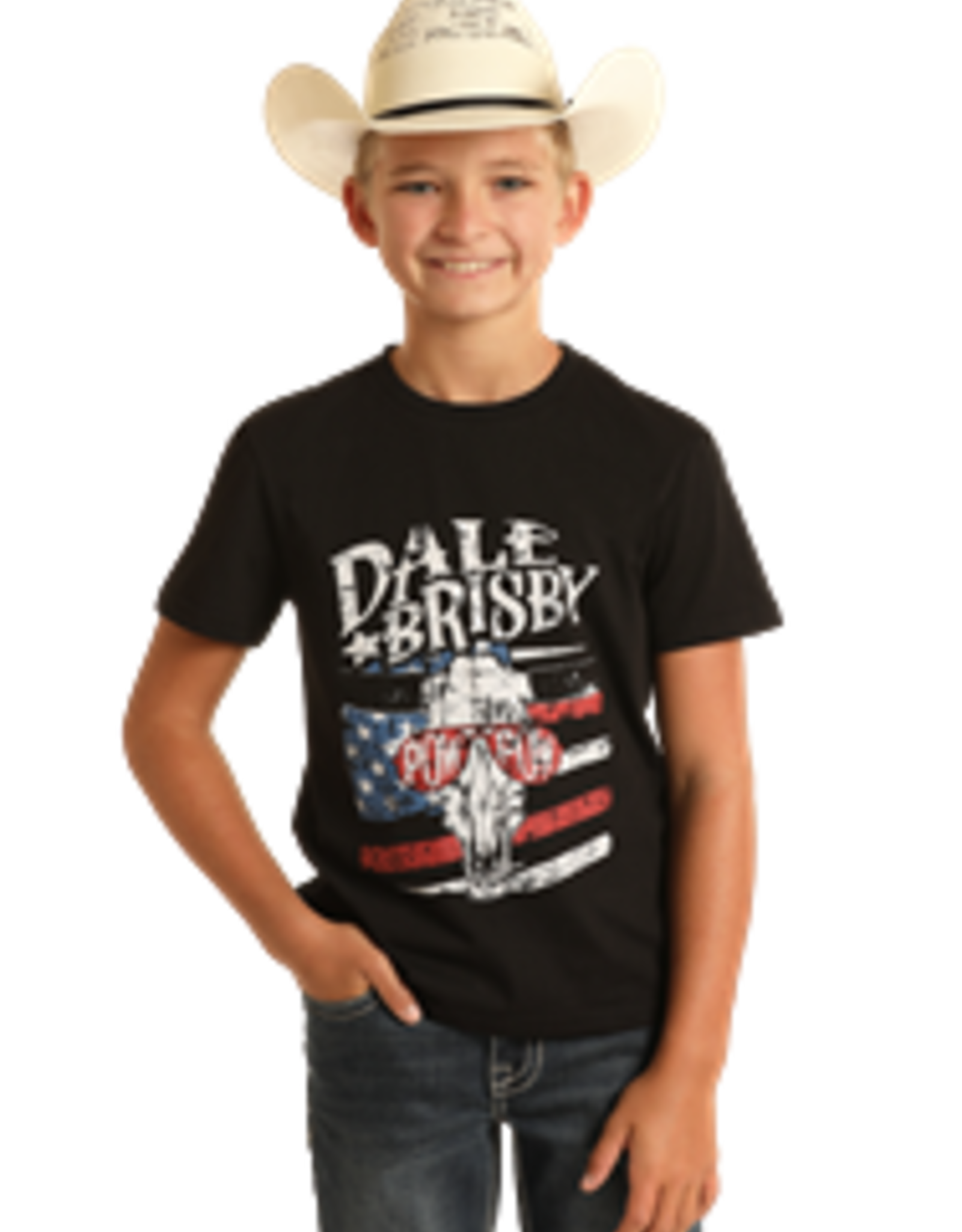Kids Dale Brisby Black Graphic Short Sleeve T Shirt
