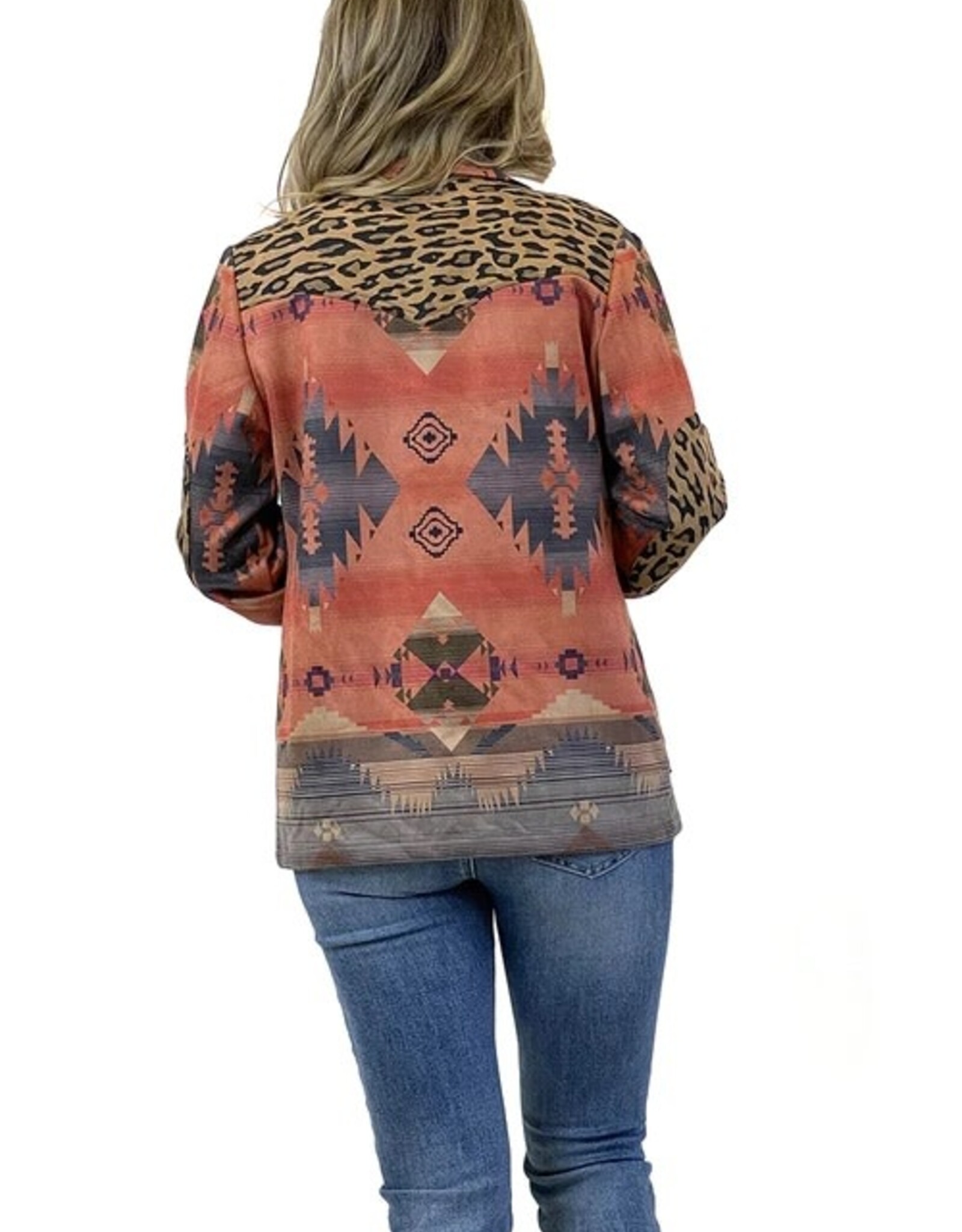 Womens Long Black Southwest Aztec Duster Jacket